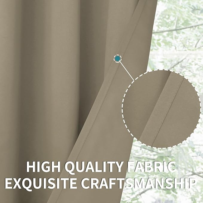 BGment Room Darkening Curtains 84 Inches Long - Grommet Thermal Insulated Drapes Window Treatment Curtains for Bedroom, 2 Panels, 52 x 84 Inch, Cocoa