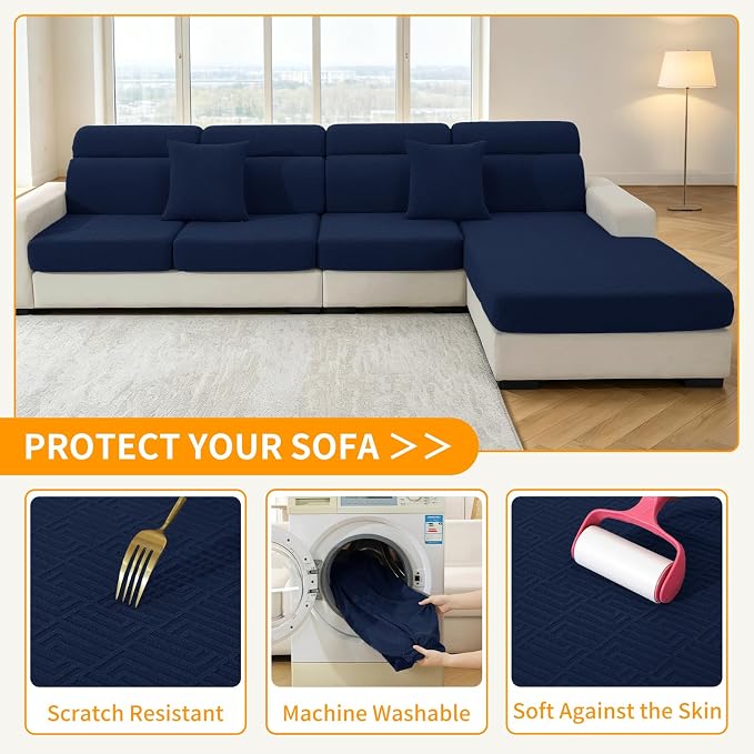 XINEAGE Couch Cushion Covers Seat Cushion Cover Thick Stretch Sofa Slipcovers 3 - Image 6