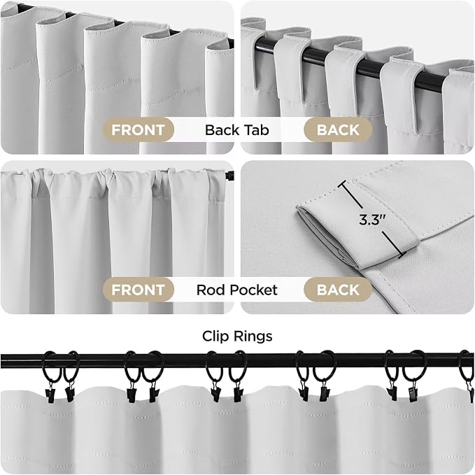 Joydeco 84 Inch 60% Blackout White Curtains 2 Panels, Elegant Soft Sheer - Image 3