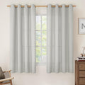 63 Inch Light Grey Semi Sheer Linen Curtains by LAMIT
