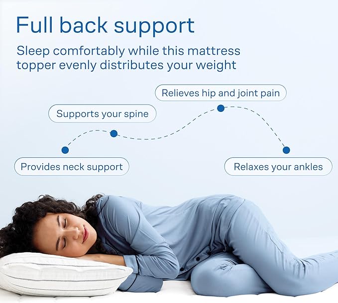 Niagara Mattress Topper Full XL - Cooling Breathable Pillow Top Mattress Pad for Back Pain Relief - Deep Pocket Topper Fits 8-20 Inches Mattress