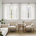 MIULEE Beige White Sheer Curtains 63 Inches Long 4 Panels 42 x 63 Inches | by MIULEE