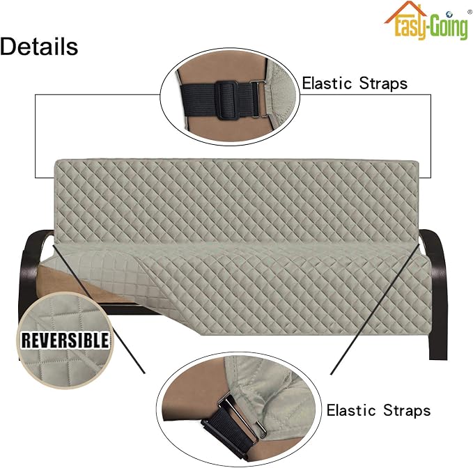 Easy-Going Reversible Couch Cover, Large Futon Sofa, Water Resistant Furniture - Image 3