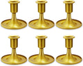 Candlestick Holders 6 PCS Short Metal Taper Candle Holders, KSWING Gold Candle Stick Holders Set, Perfect for Table Centerpiece Mantel Party Wedding Christmas Home Decor, Set of 6