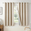 100% Blackout Linen Textured Short Small Curtains by 100BlackoutShield