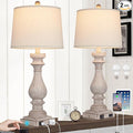 29" Tall Table Lamp for Living Room Set of 2,Vintage Bedside Nightstand Lamps with USB C+A Ports & AC Outlet,3-Way Dimmable Touch Control Desk Lamp for Bedroom,Color 2