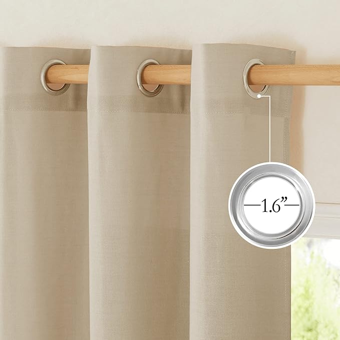 NICETOWN Rustic Linen 96 inch Long Curtains - Image 4