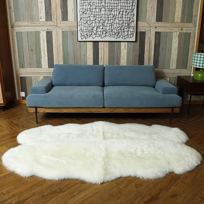 LLB Genuine Sheepskin Area Rug Wool Rug Fur Carpet Fluffy Shaggy Fur Rug - Image 6