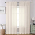 Chyhomenyc Cream Sheer Curtains 96 Inches Long by Chyhomenyc