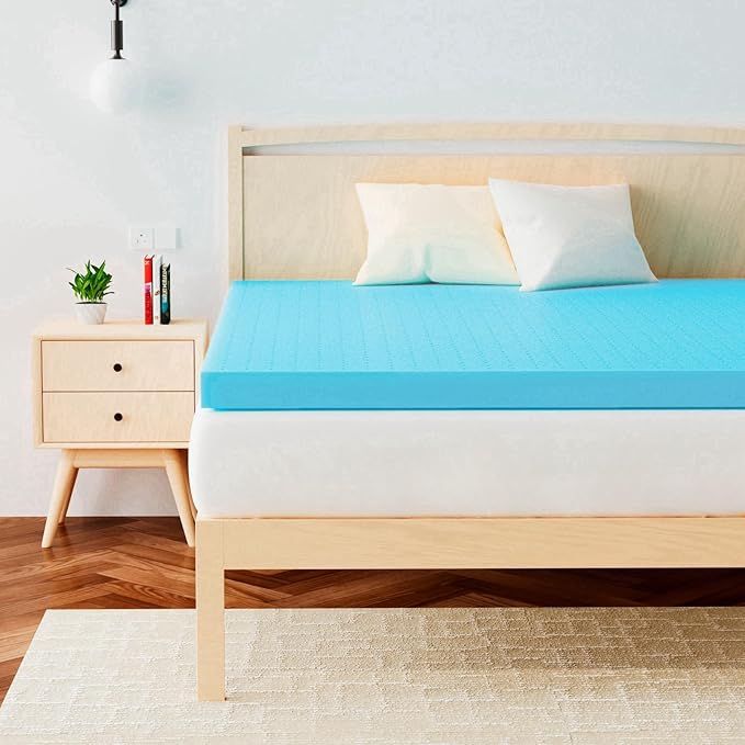 2 Inch Full(54"x75") Gel Memory Foam Mattress Topper,Cooling Gel Infused Mattress Pad Mattress Topper for Pressure Relief Back Pain,CertiPUR-US Certified