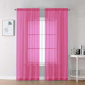 Chyhomenyc Hot Pink Sheer Curtains 84 Inches Long by Chyhomenyc