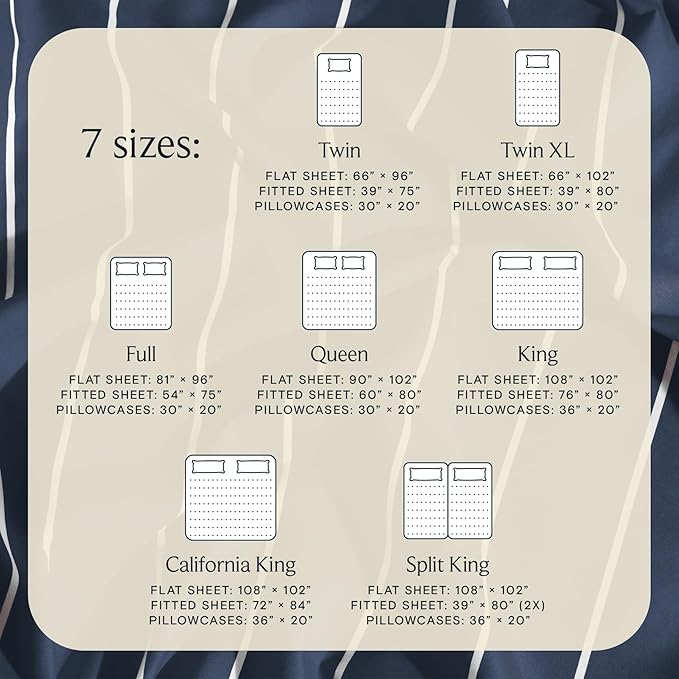 LuxClub 4 PC Full Size Sheet Set Bed Sheets, Breathable Luxury Deep Pockets Wrinkle Free Cooling Sheets Machine Washable Hotel Bedding (Full, Striped Navy)