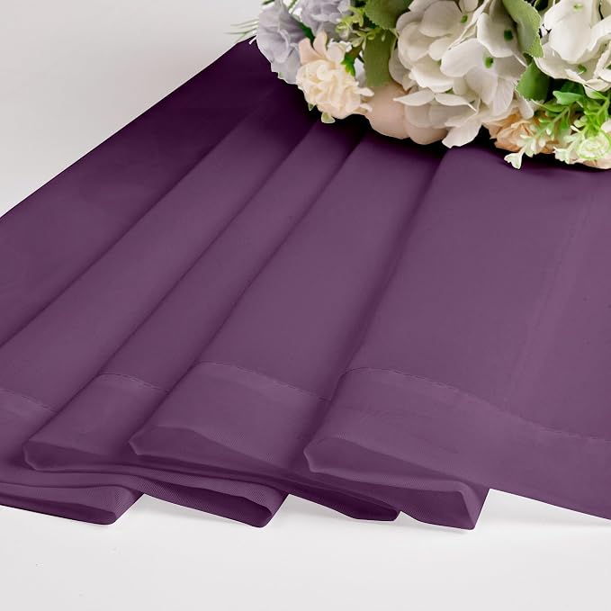 Sheer Curtains 96 Inches Long 2 Panels Set, Transparent Light Filtering Plam - Image 5