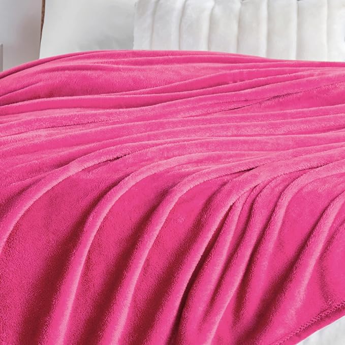 Walensee Fleece Blanket Plush Throw Fuzzy Lightweight (Twin Size 60x80 Hot Pink) Super Soft Microfiber Flannel Blankets for Couch, Bed, Sofa Ultra Luxurious Warm and Cozy for All Seasons