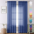 Royal Blue Sheer Curtains 90 Inches Long 2 Panels, Living Room Curtains by Lecloud