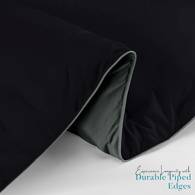 Utopia Bedding Comforter Duvet Insert, Quilted Comforter with Corner Tabs, Box Stitched Down Alternative Comforters King Size (Black/Grey)