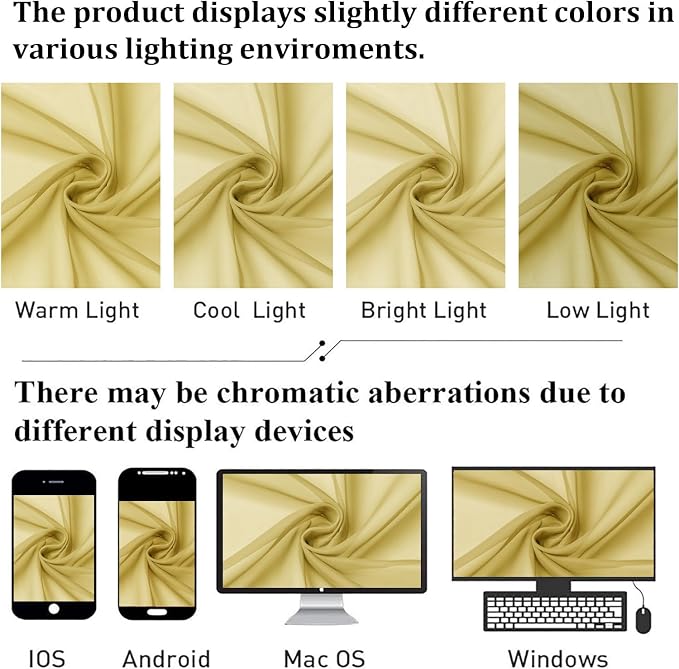 Yellow Sheer Curtains 90 Inches Long 2 Panels, Gauzy Light Filtering Breathable - Image 7