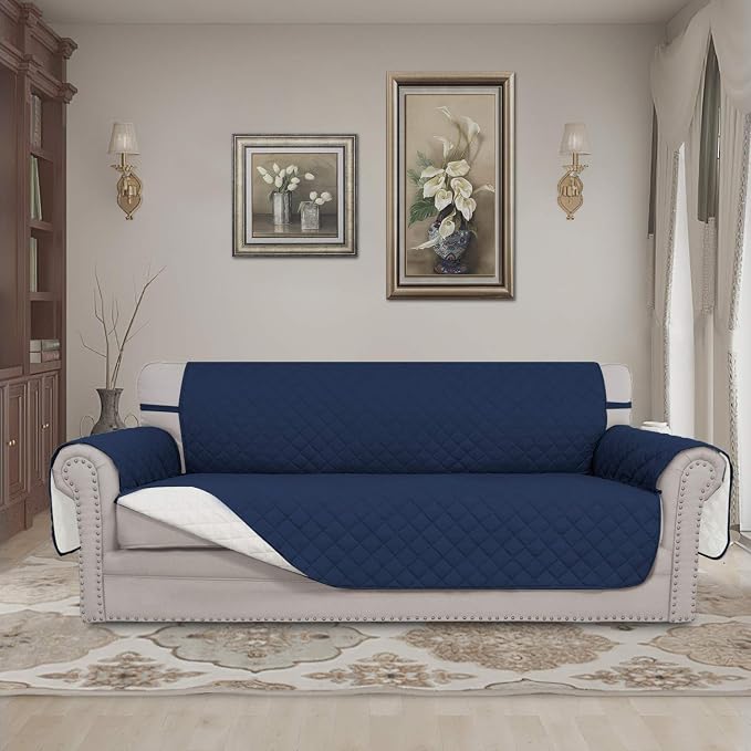 Easy-Going Reversible Couch Cover, 4 Seater Sofa, XX-Large Sofa, Water - Image 2