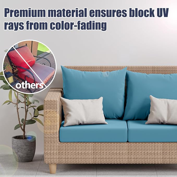 8Pcs Outdoor Cushion Covers, Stretch Patio Furniture Couch Chair Slipcovers | - Image 6