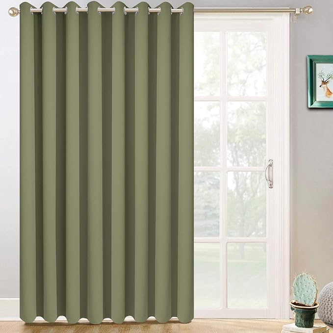 Yakamok Sage Green Room Darkening Curtains 84 inch Sliding Door Drapes | 1 by Yakamok