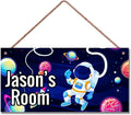 Personalized Sign Universe Sign Outer Space Theme Art Décor For Kids Room Custom Name Astronaut Door Wall Art Décor For Little Man Cave, Floral Nursery Art Plate For Girls Room Boys Bedroom Baby