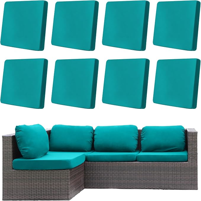 8Pcs Outdoor Cushion Covers, Elastic Patio Cushion Covers | Washable, by dreahoteztil