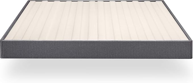 ZINUS Upholstered Metal and Wood Box Spring, 7.5 Inch Mattress Foundation, Easy Assembly, Fabric Paneled Design, Queen