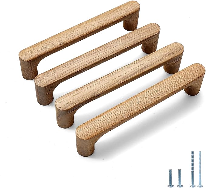 Burlywood Round 7-1/2in 6 pcs Wooden Drawer Pulls Handle pulls for cabinets Kitchen Cabinet Drawer pulls Cabinet Door Pull
