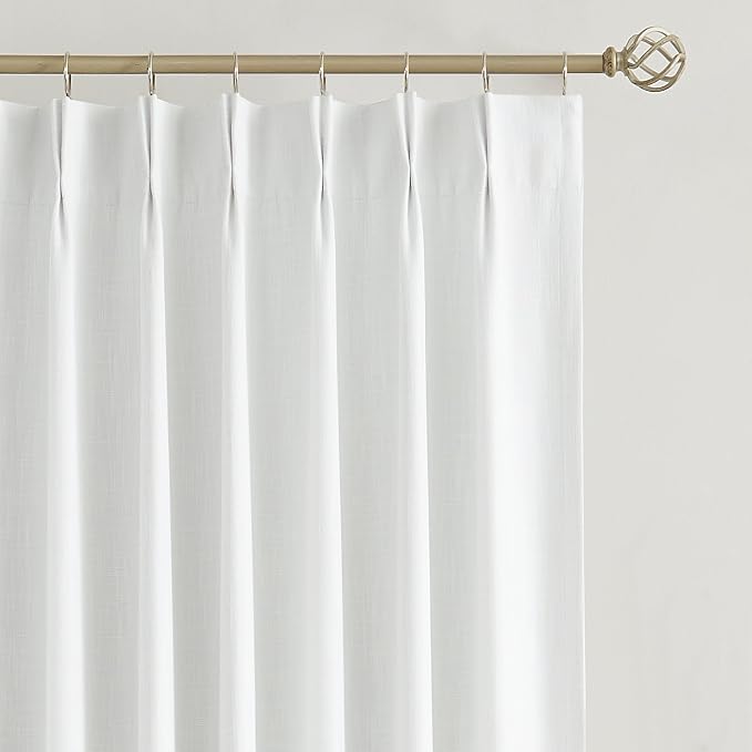Vision Home White Pinch Pleated Full Blackout Curtains Thermal Insulated Window - Image 8