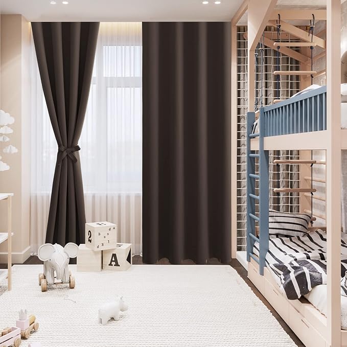RV Blackout Curtains for Bedroom 52 x 30 Inches Long Brown 2 Panels | Thermal - Image 8