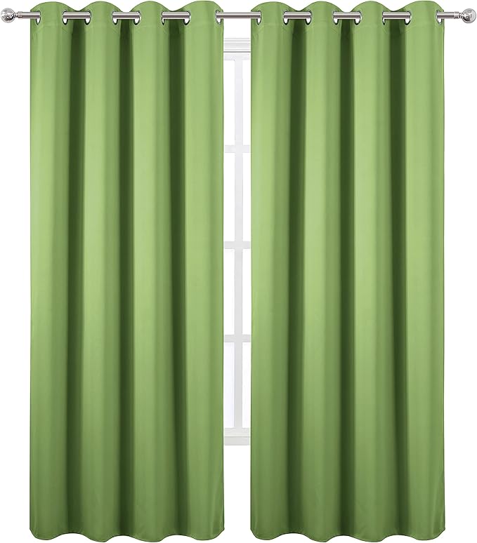 Light Green Thermal Blackout Curtains/52 x 108 Inch/Set of 2 Panels Room - Image 2