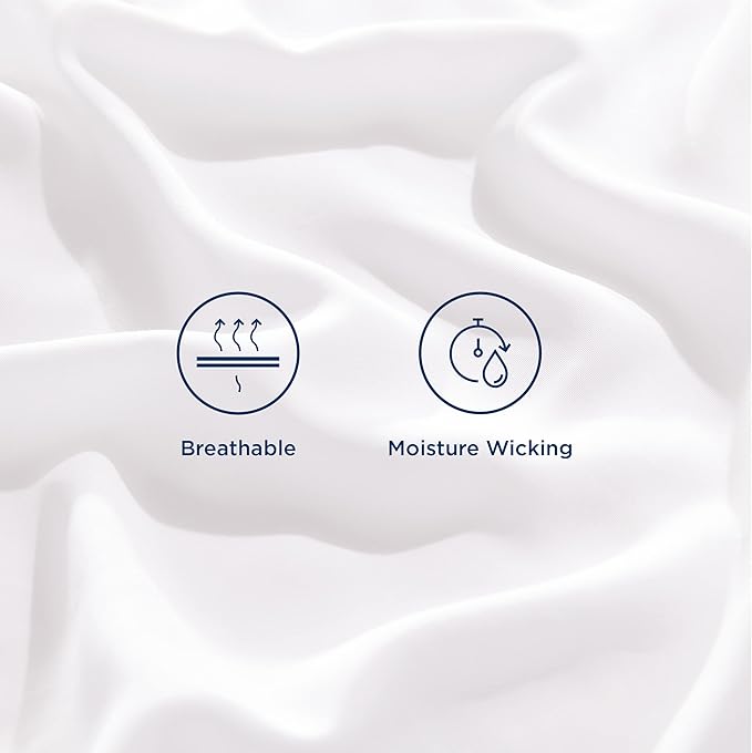 Bedsure Queen Sheet Set, Cooling Sheets for Queen Size Bed Set, Rayon Derived from Bamboo, Breathable & Soft, Deep Pocket Up to 16 Inches, Hotel Luxury Silky Bedding for Hot Sleepers, White