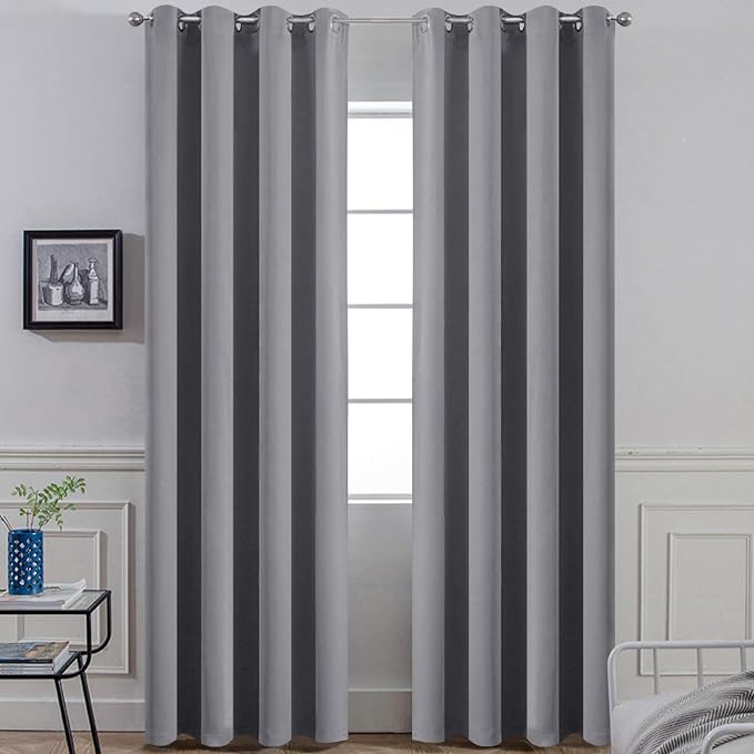 Yakamok Grey Room Darkening Curtains 52x90 inch Gray Grommet-Living Room | 2 by Yakamok