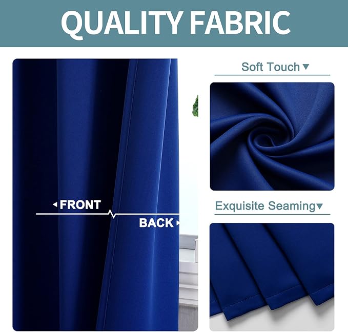 ChrisDowa Blackout Curtains for Bedroom and Living Room 63 Inches Long | 2 - Image 3