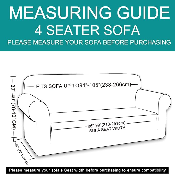 U-NICE HOME 4 Seater Stretch Couch Cover - Image 6