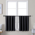 Simplebrand Ava Black Short 24 Inches Blackout Curtain 2 Panels Set, Half by Simplebrand