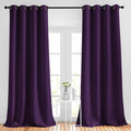 NICETOWN Thick Blackout Curtain and Drapes - (52 x 120, Royal Purple, Pack of 2) Thermal Insulated Grommet Top Window Draperies for Bedroom, Block Out Light Curtain Panel