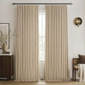 MIULEE Taupe Pinch Pleated 100% Blackout Linen Curtains 40x96 Inches | Room by MIULEE