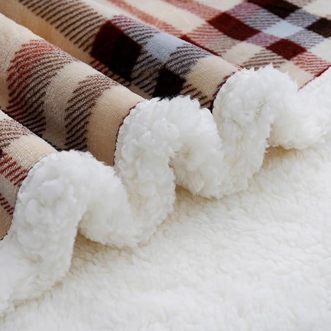 PU MEI Sherpa Fleece Throw Blanket 80" x 90" Reversible Plush Fluffy Large Big - Image 6