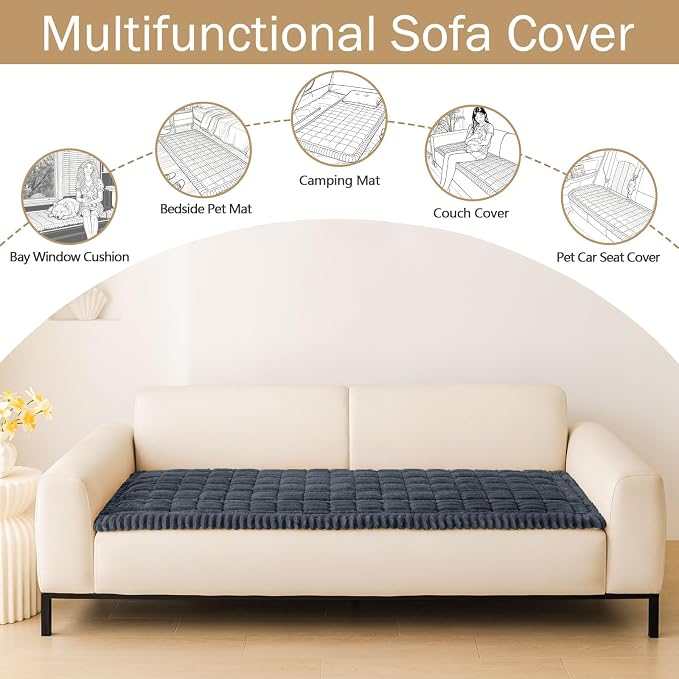 Couch Cover for Dogs, Washable Non Slip Plush Flannel Sofa Protector | Thick - Image 3