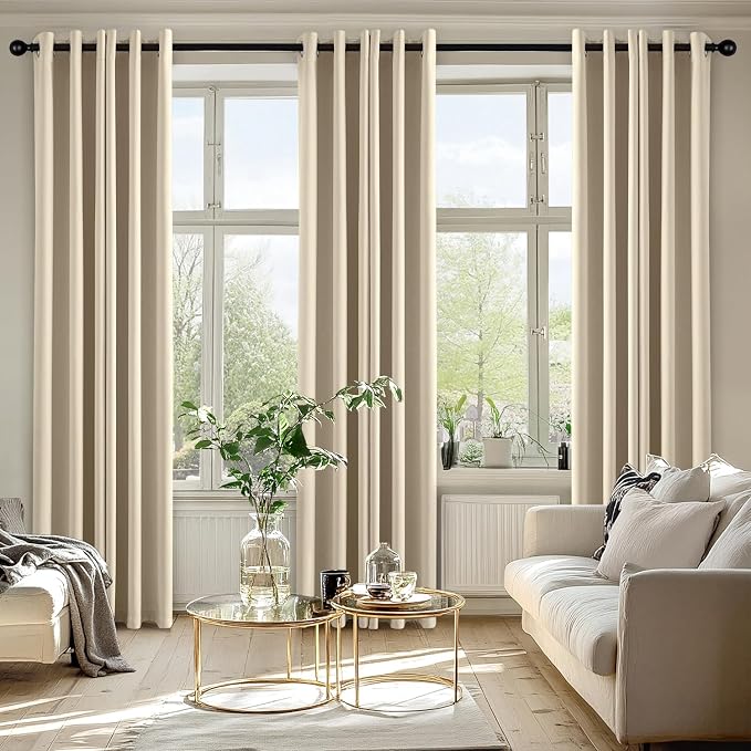 MIULEE Blackout Curtains for Bedroom 2 Panels 50 x 84 Inch Long Cream Beige | - Image 6
