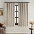 MIULEE Sand Pinch Pleated 100% Blackout Linen Curtains 40x63 Inches | Room by MIULEE