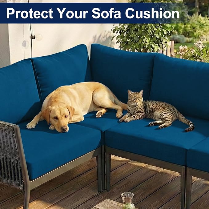 Smiry Waterproof Patio Cushion Covers, Stretch Outdoor Furniture Covers | Couch - Image 8