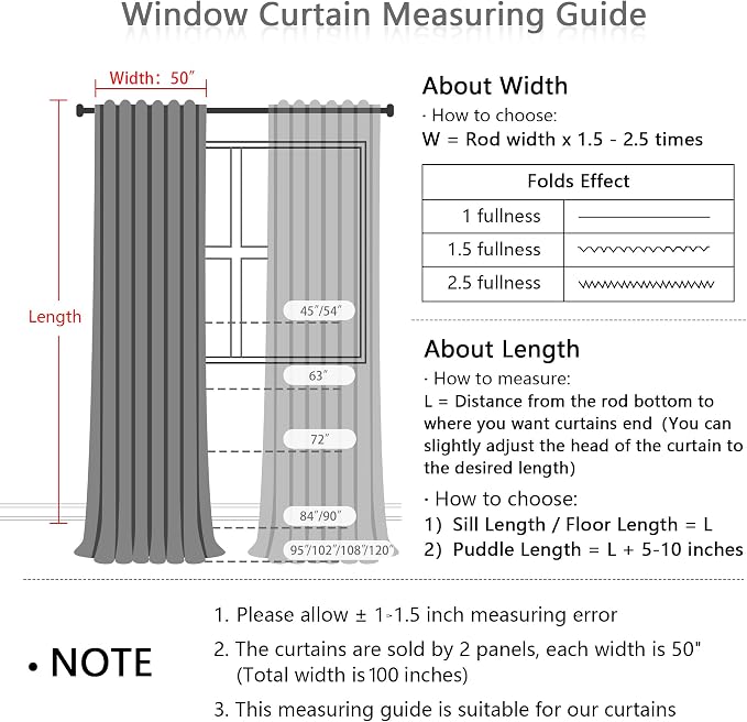 MYSKY HOME 95 Inch Sliding Door Curtains Farmhouse Light Filtering Privacy - Image 2