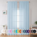 Sheer Curtains 96 inches Long for Bedroom Living Room, Solid Light Filtering by OWENIE