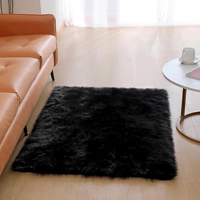 linmopm Faux Fur Sheepskin Rug, 3x4 ft | Shag Fluffy Fuzzy, High-Density Cushion - Image 3
