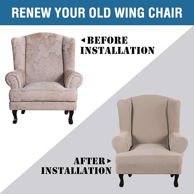 H.VERSAILTEX Wing Chair Slipcover Chair Covers - Image 4