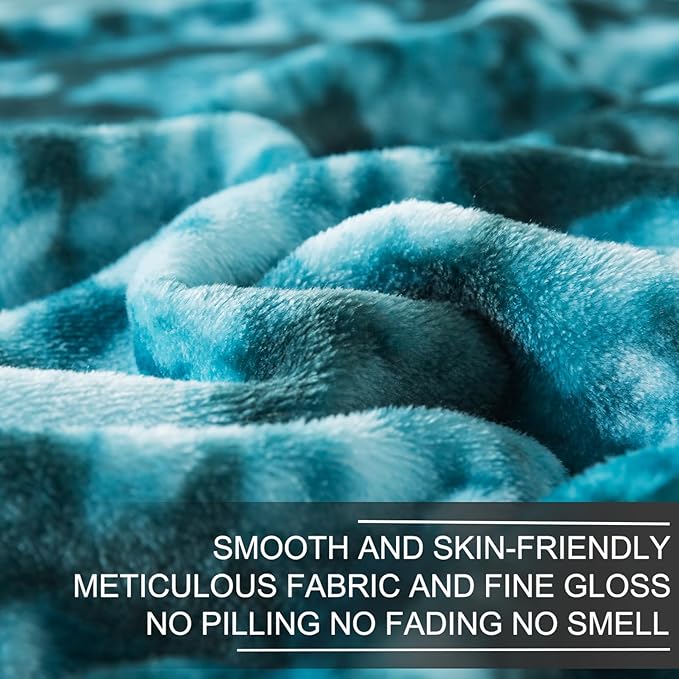 Richave Fuzzy Blanket Twin Size - Teal, Premium Lightweight Anti-Static, Plush and Furry Faux Fur, Reversible Blankets for Twin/Twin XL Extra Long Bed, 66x90 Inches,Teal