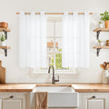 YoungsTex White Linen Curtains 42X40 Inch Length by YoungsTex