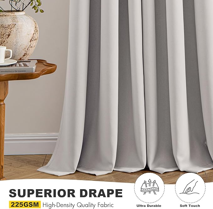 MIULEE Blackout Curtains for Bedroom 2 Panels 40 x 63 Inch Long Cobblestone | - Image 5